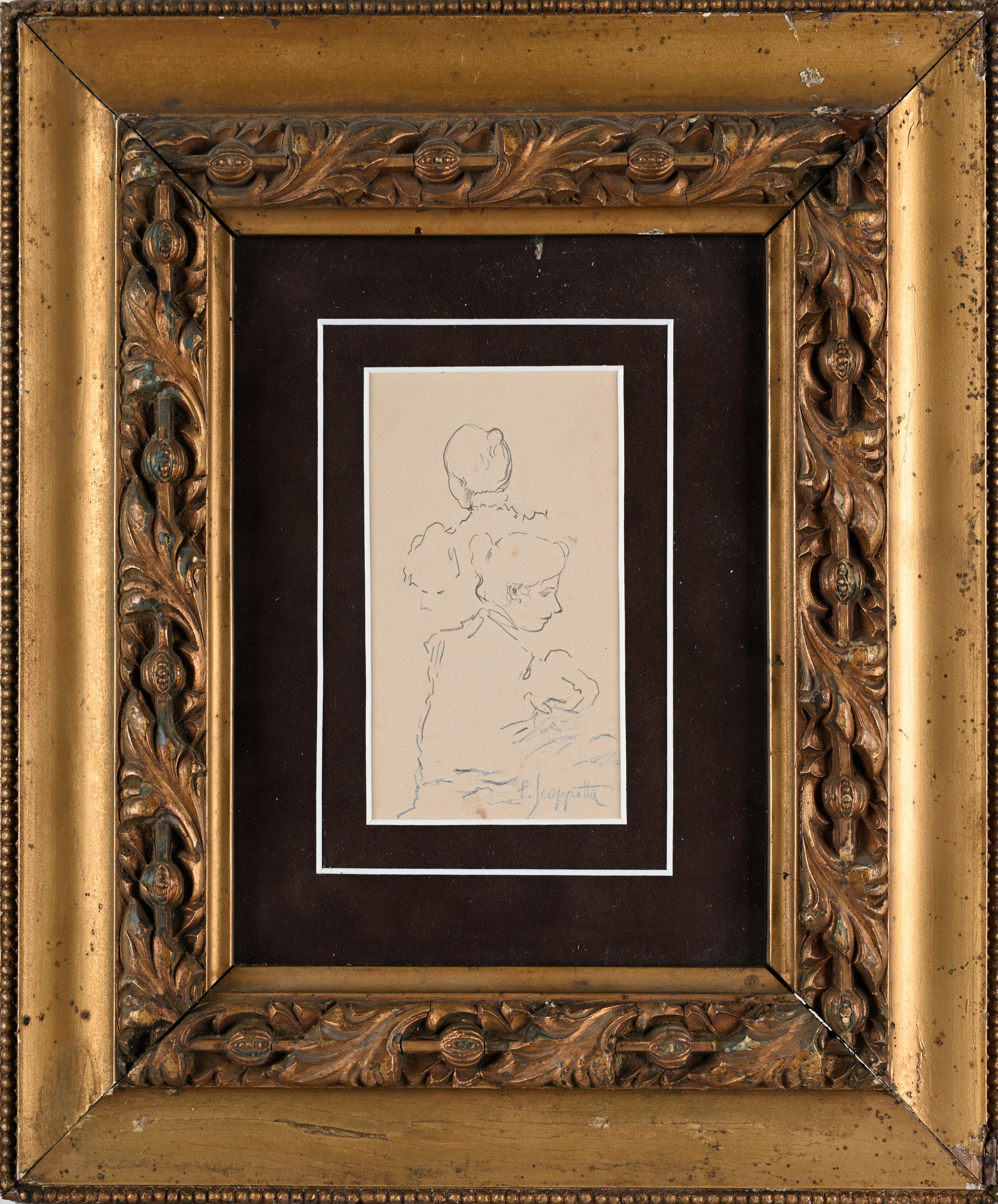 Pietro Scoppetta - Studio di figure femminili (studio al carboncino)