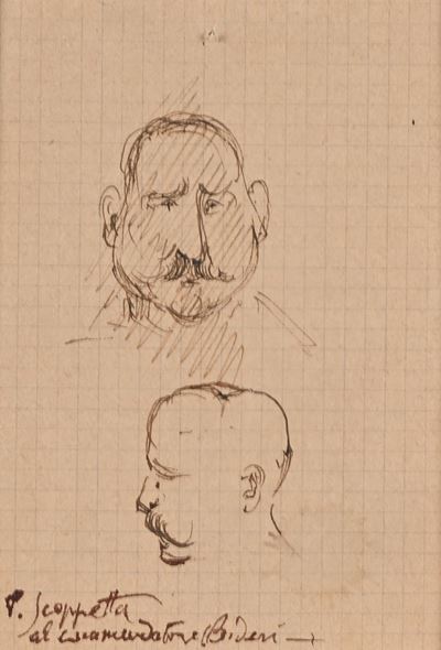 Ritratto dell’editore Ferdinando Bideri (studio con firma e dedica)