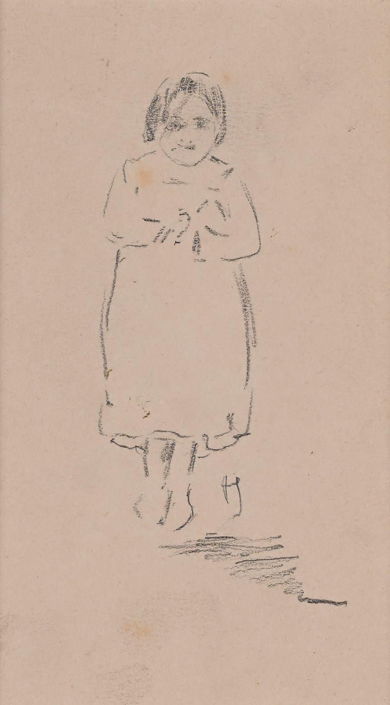Pietro Scoppetta - Bimba (matita su cartoncino)