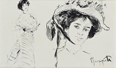 Due studi di giovani donne eleganti (studio di ballerina)
