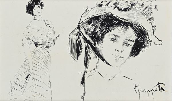 Due studi di giovani donne eleganti