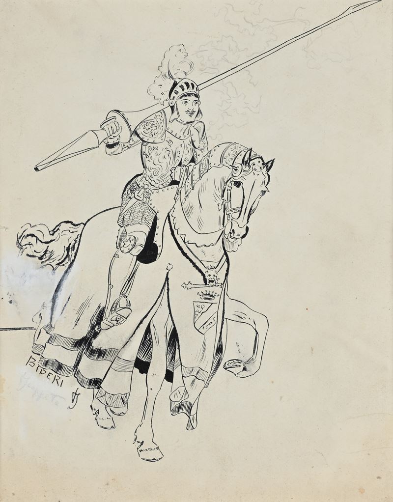 Pietro Scoppetta - Cavaliere alla giostra - unificato al Lotto 133