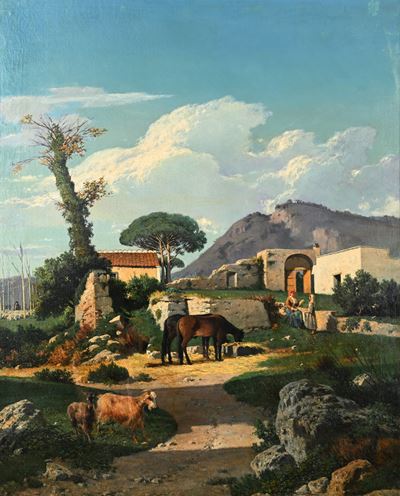 Dintorni di Napoli, olio su tela