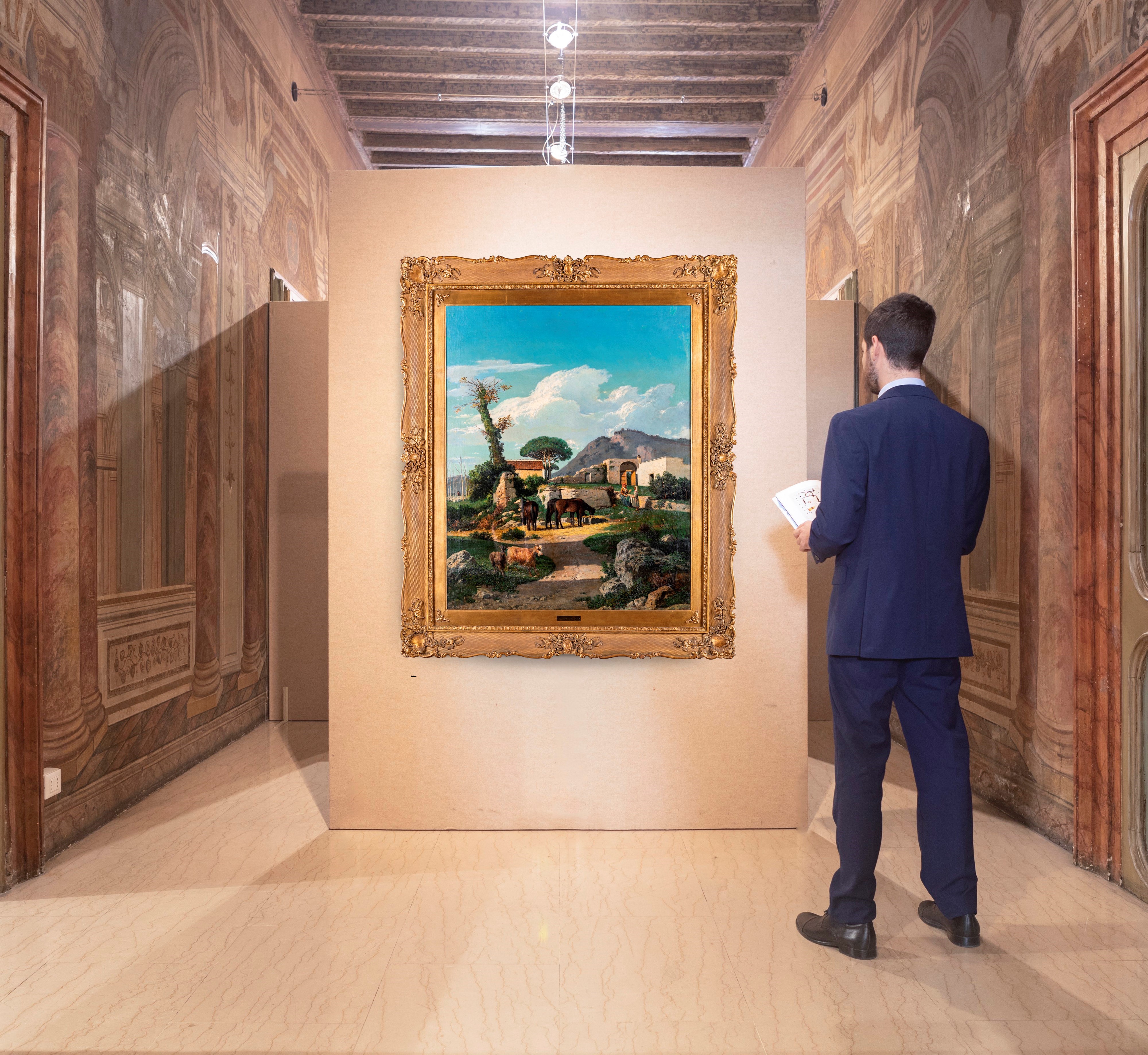 Nicola Palizzi - Dintorni di Napoli, olio su tela