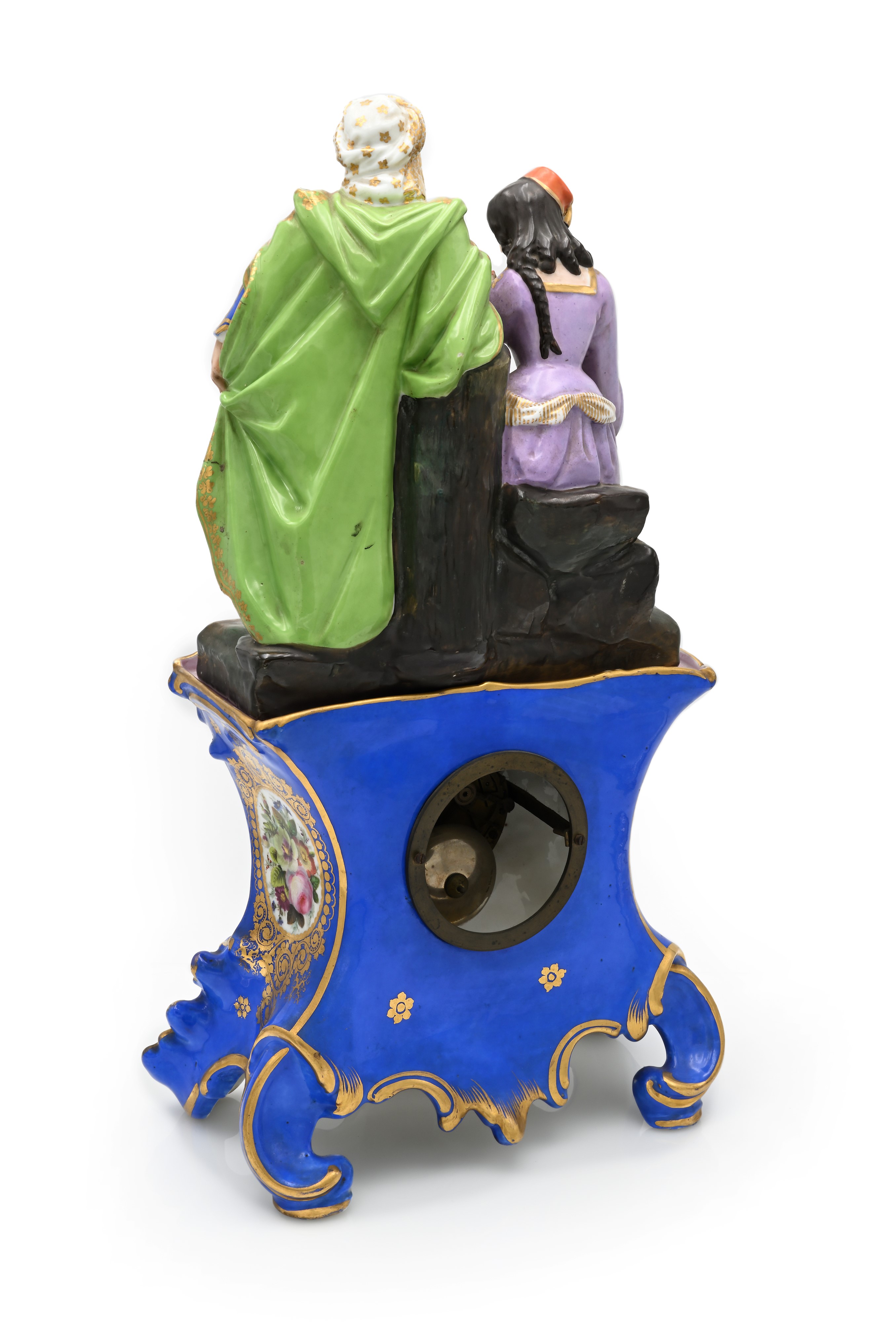 Jacob Petit, Grande orologio in porcellana policroma con gruppo scultoreo, Francia, metà del XIX ...