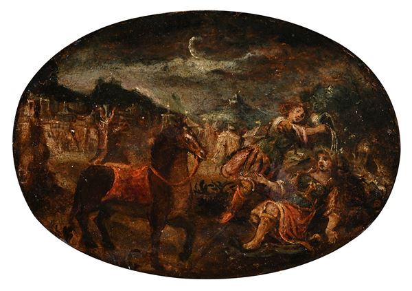 Pittore Toscano del XVIII secolo - Scena mitológica con cavallo