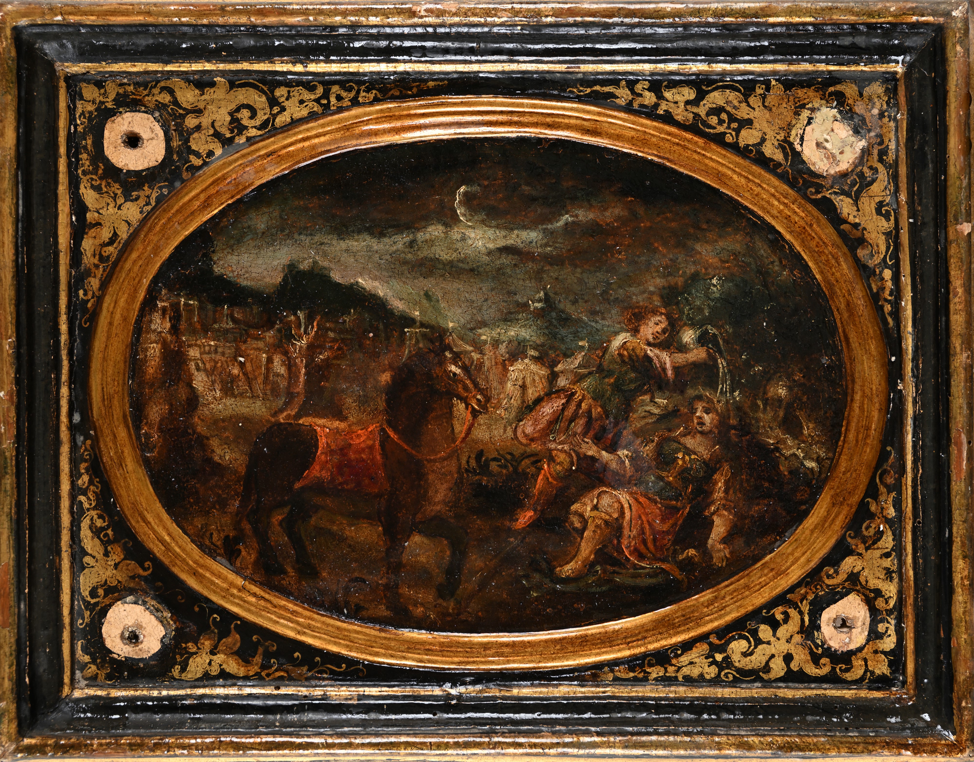 Scena mitológica con cavallo