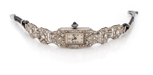 Ebel, orologio da polso da donna in platino e brillanti