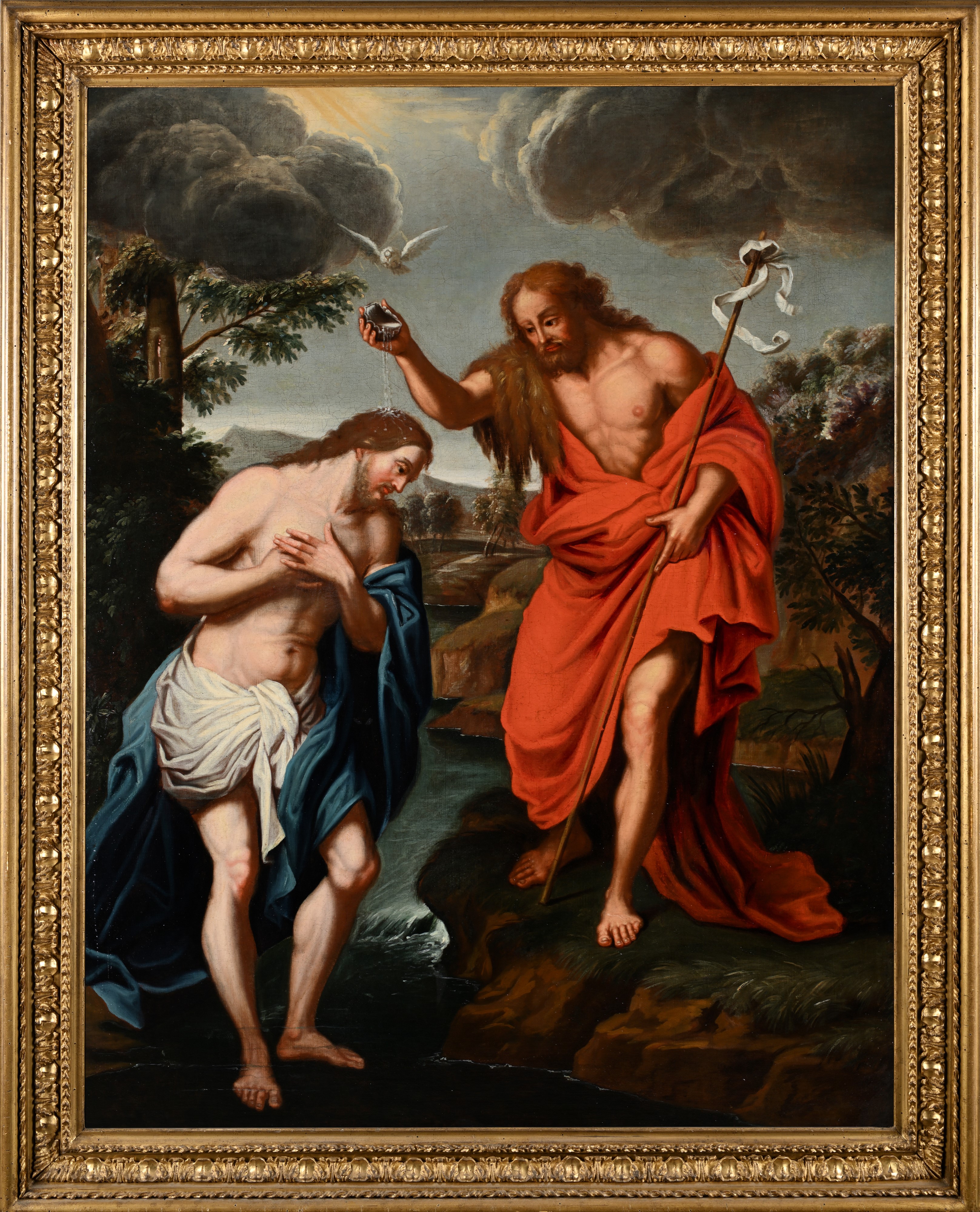 Pittore del XVIII Secolo - Battesimo di Cristo, olio su tela