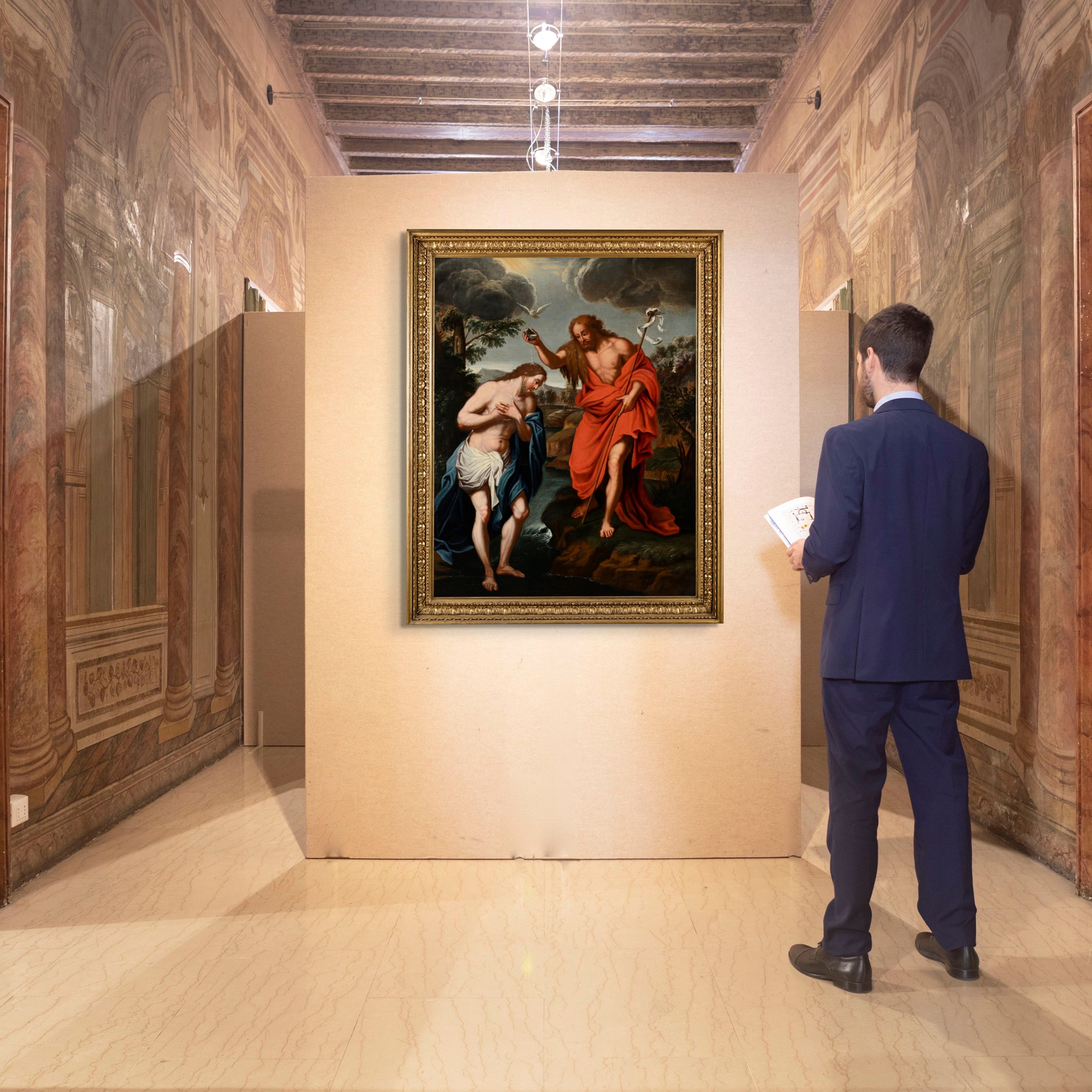 Pittore del XVIII Secolo - Battesimo di Cristo, olio su tela