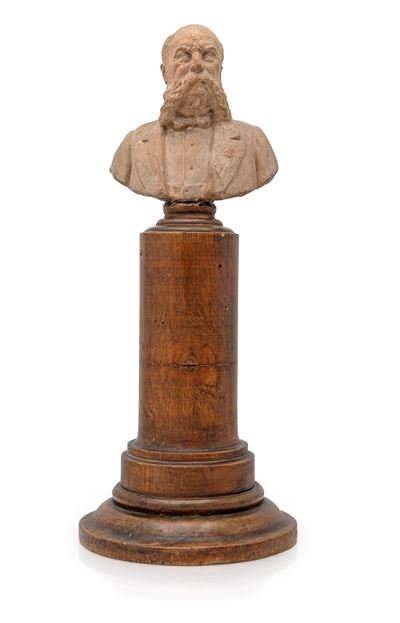 Ritratto a mezzo busto dell’Imperatore Francesco Giuseppe I d’Austria, terracotta