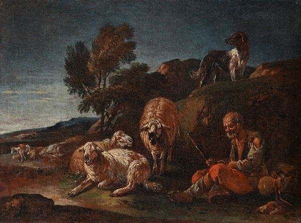 Philipp Peter Roos - Pastore anziano con gregge
