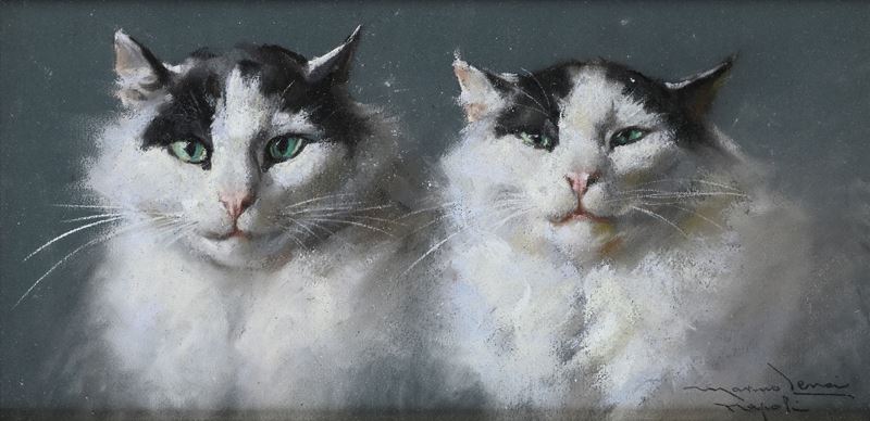 Marino Lenci - Due gatti