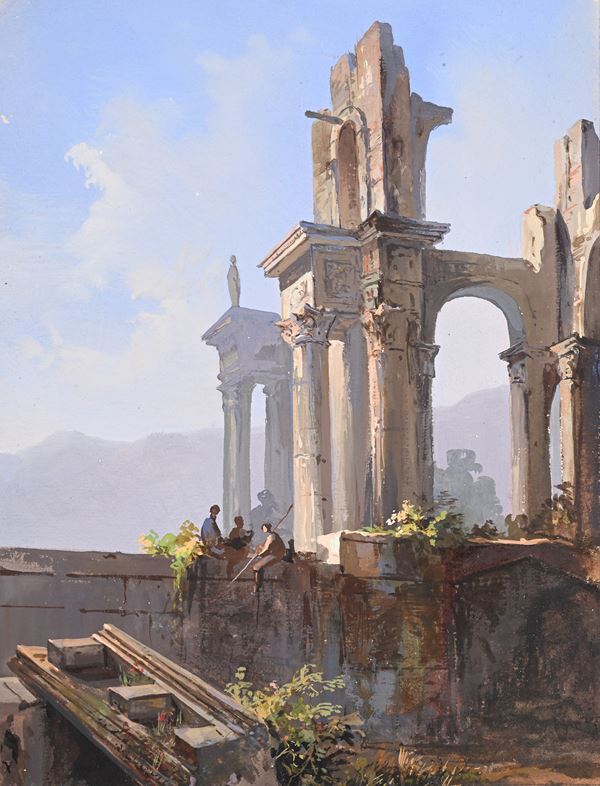 Figure presso le antiche rovine
