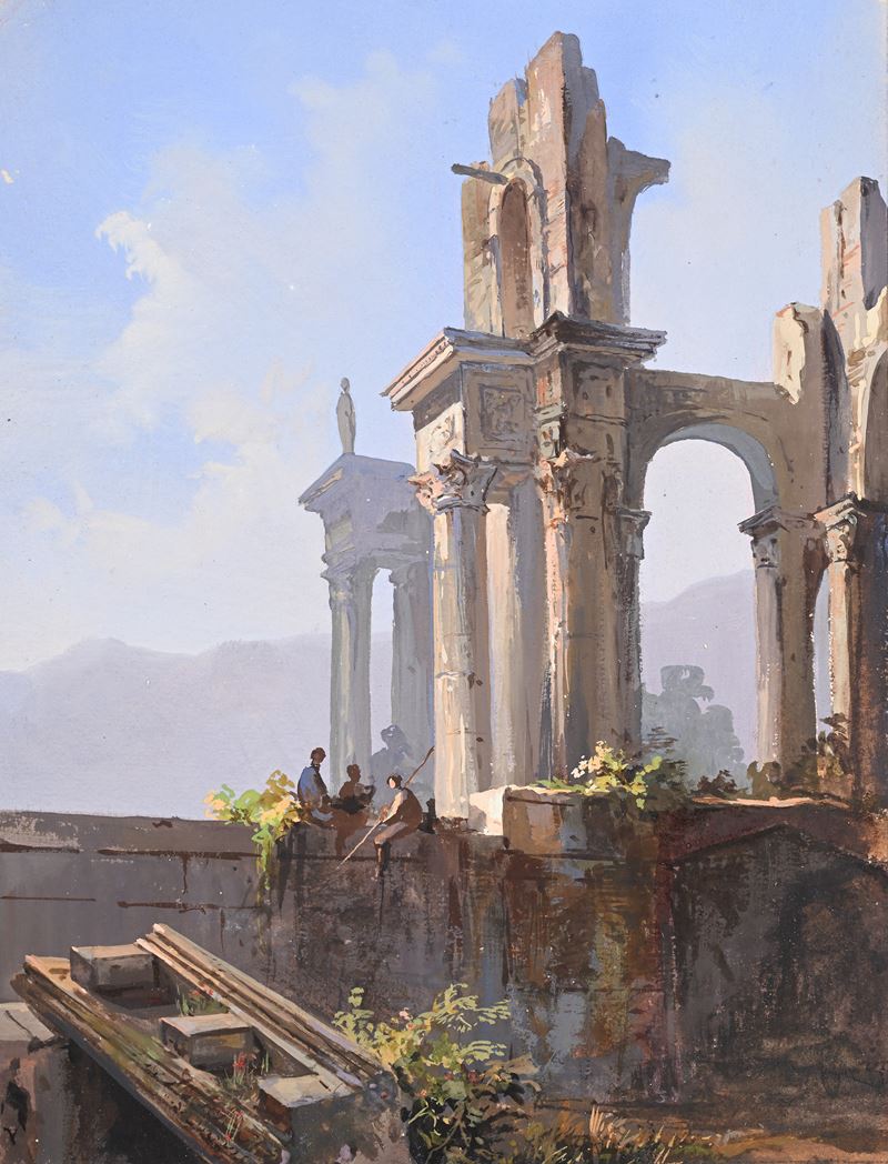 Figure presso le antiche rovine