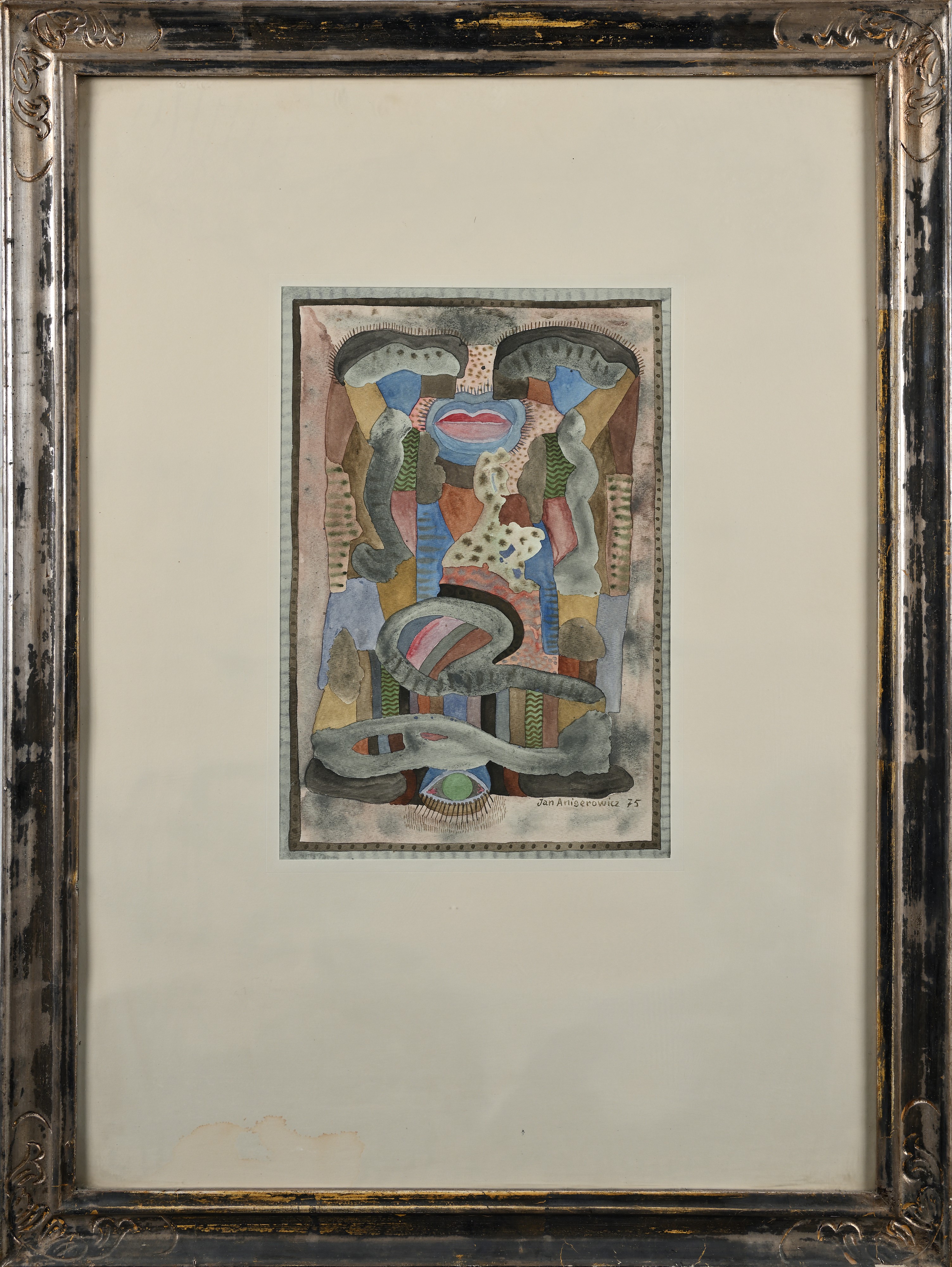 Jan Aniserowicz - Senza titolo (acquarello su carta), 1975
