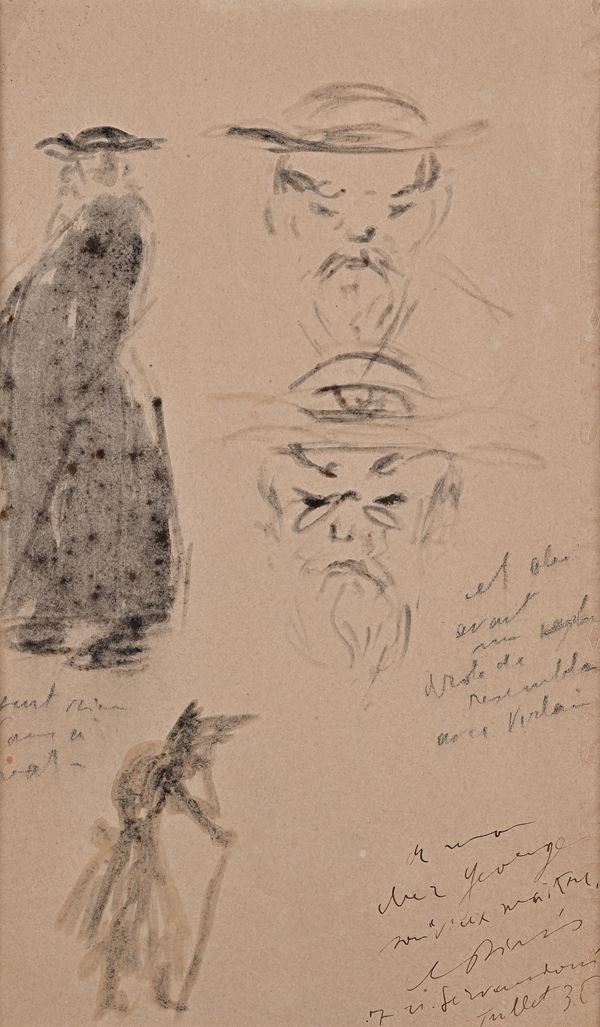 Filippo De Pisis - Studio di figura anziana in abiti caratteristici