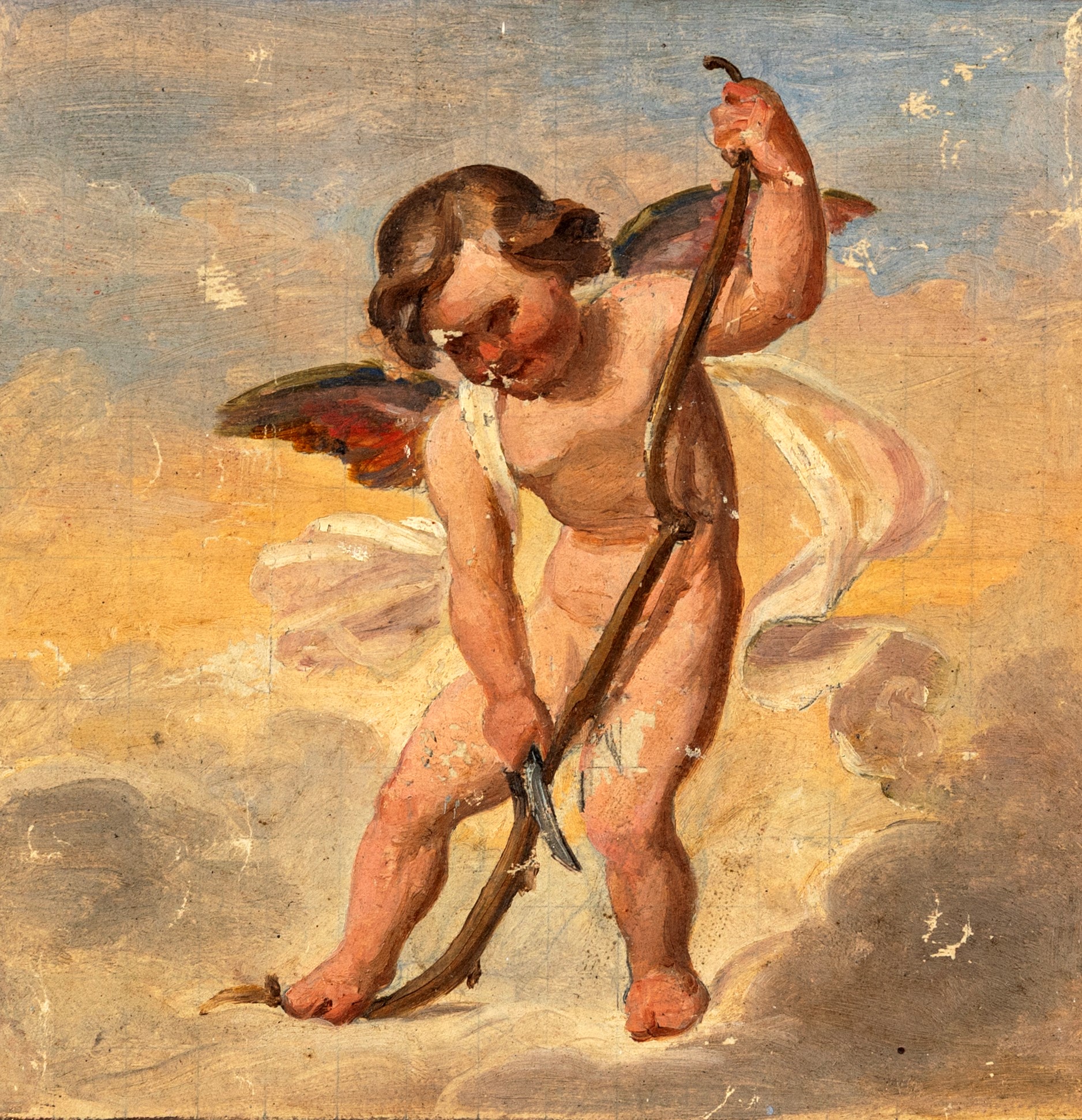 Recto: Studio di Amore che tende l'arco - Verso: Studi di ornamenti