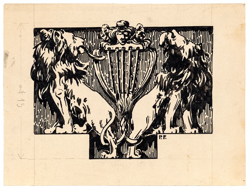 Ferruccio Pasqui - Studio di leoni