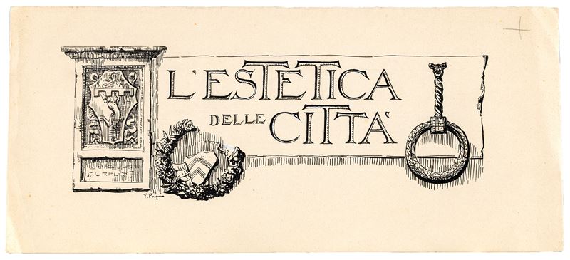 Ferruccio Pasqui - Studio per frontespizio "L'estetica delle Città"