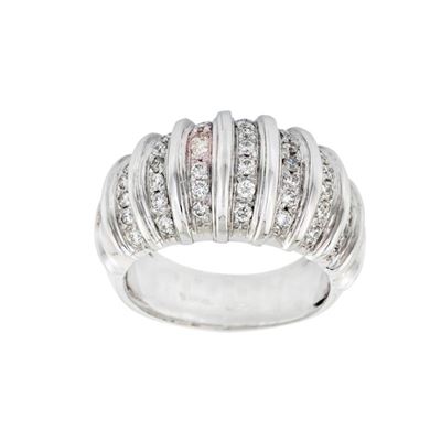 Anello in Oro Bianco con Boule di Brillanti