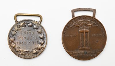 Medaglie celebrative, bronzo, Unità d'Italia 1848-1918 e Grande Guerra 1914-1918 (Vittorio Emanue...