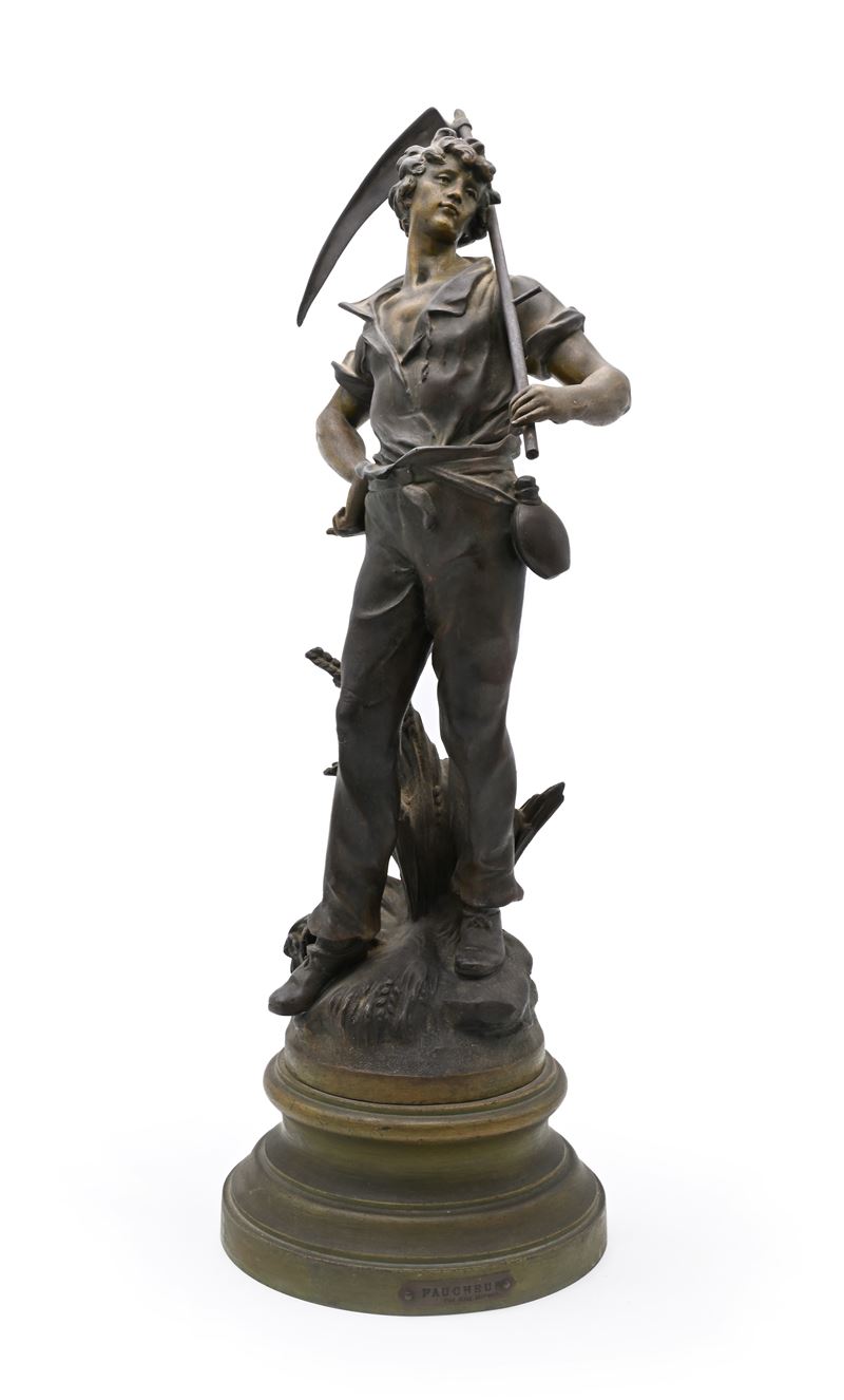 Auguste Moreau - Allegoria dell'Estate - Il mietitore, scultura in antimonio