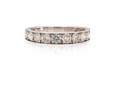 Riviera in platino 950/000 e diamanti rotondi brillanti, ct 1,00