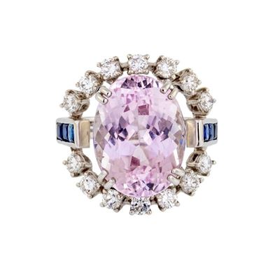 Anello in Oro Bianco con Kunzite Ovale