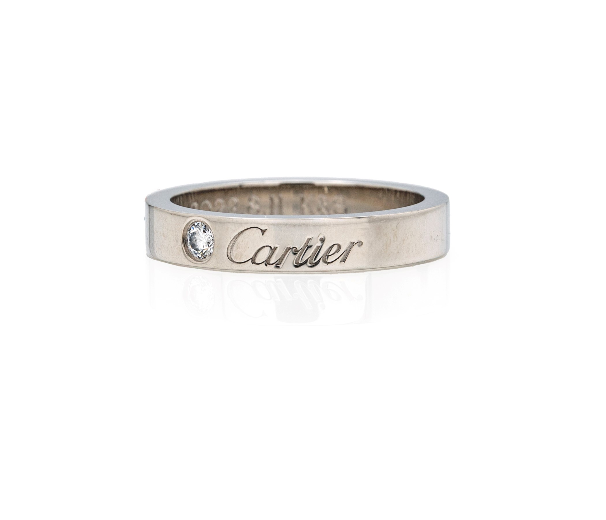 Cartier, fede in platino e brillante