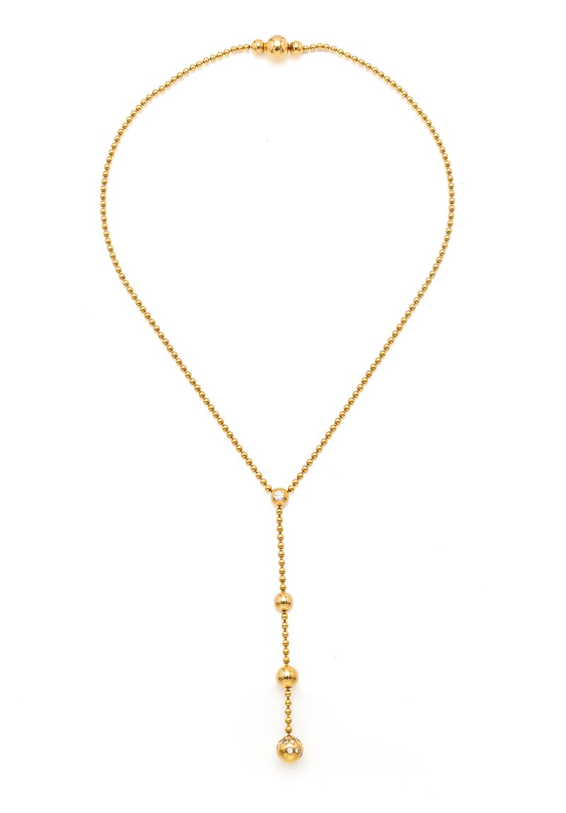 Cartier collana in oro e brillanti