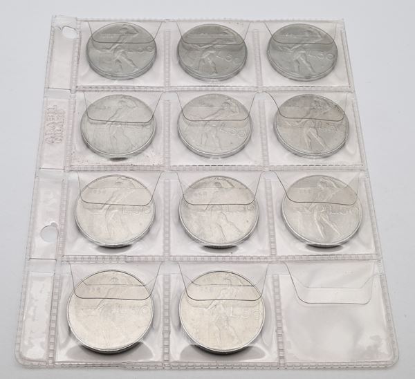 Repubblica Italiana - 11 monete da 50 Lire 1958