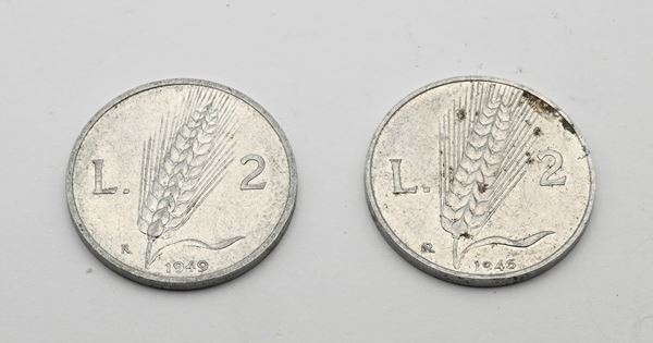 Repubblica Italiana - 2 Lire 1946 e 1949