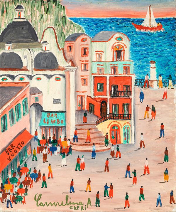 Carmelina Alberino Carmelina di Capri - La piazzetta a Capri