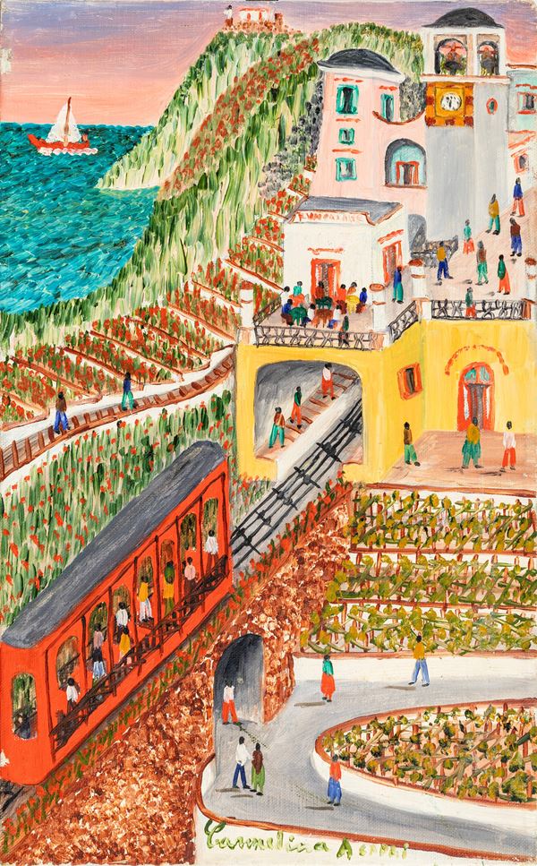 Carmelina Alberino Carmelina di Capri - La piazzetta a Capri con la funicolare