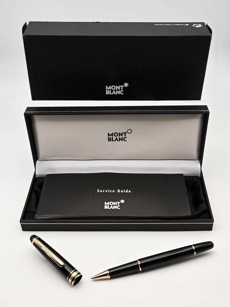 Montblanc Meisterstuck Pix - Penna a sfera in resina nera con particolari dorati