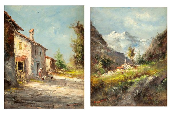 Coppia di vedute montane