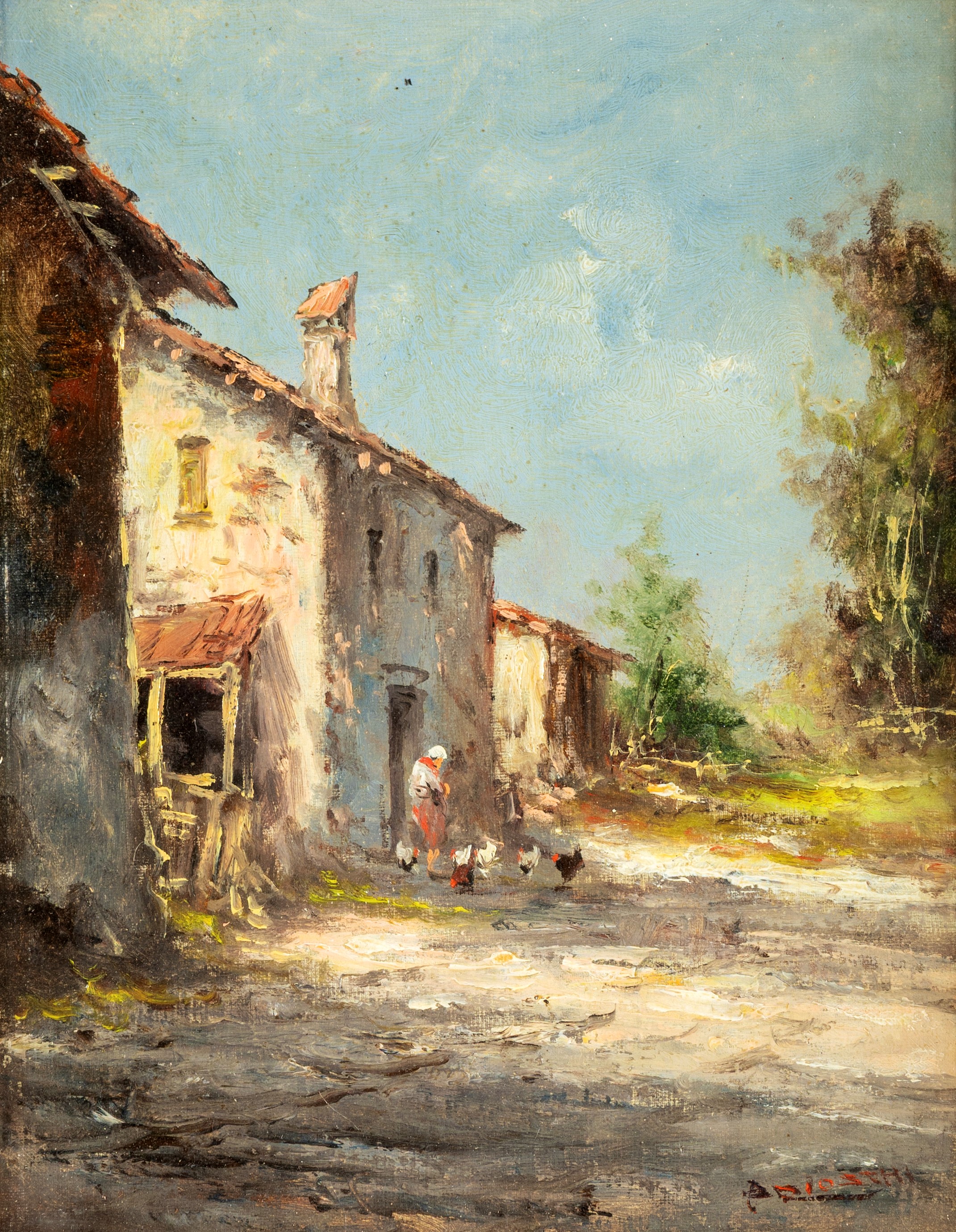 Athos Brioschi - Coppia di vedute montane, olio su cartone telato