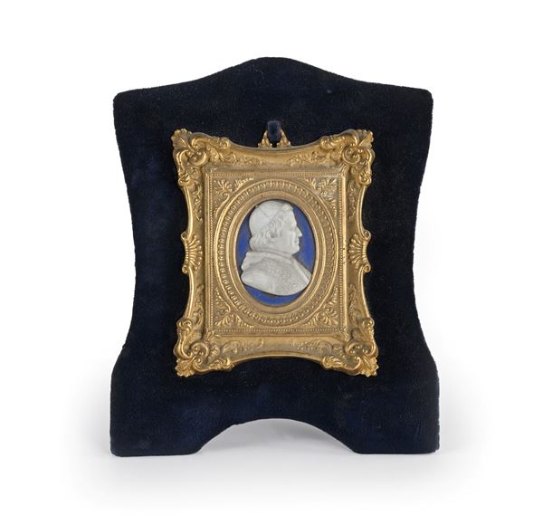 Cammeo ovale con profilo di Papa Pio IX, metà del XIX secolo