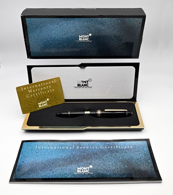 Montblanc Meisterstuck 146 - Penna stilografica in resina nera con particolari dorati