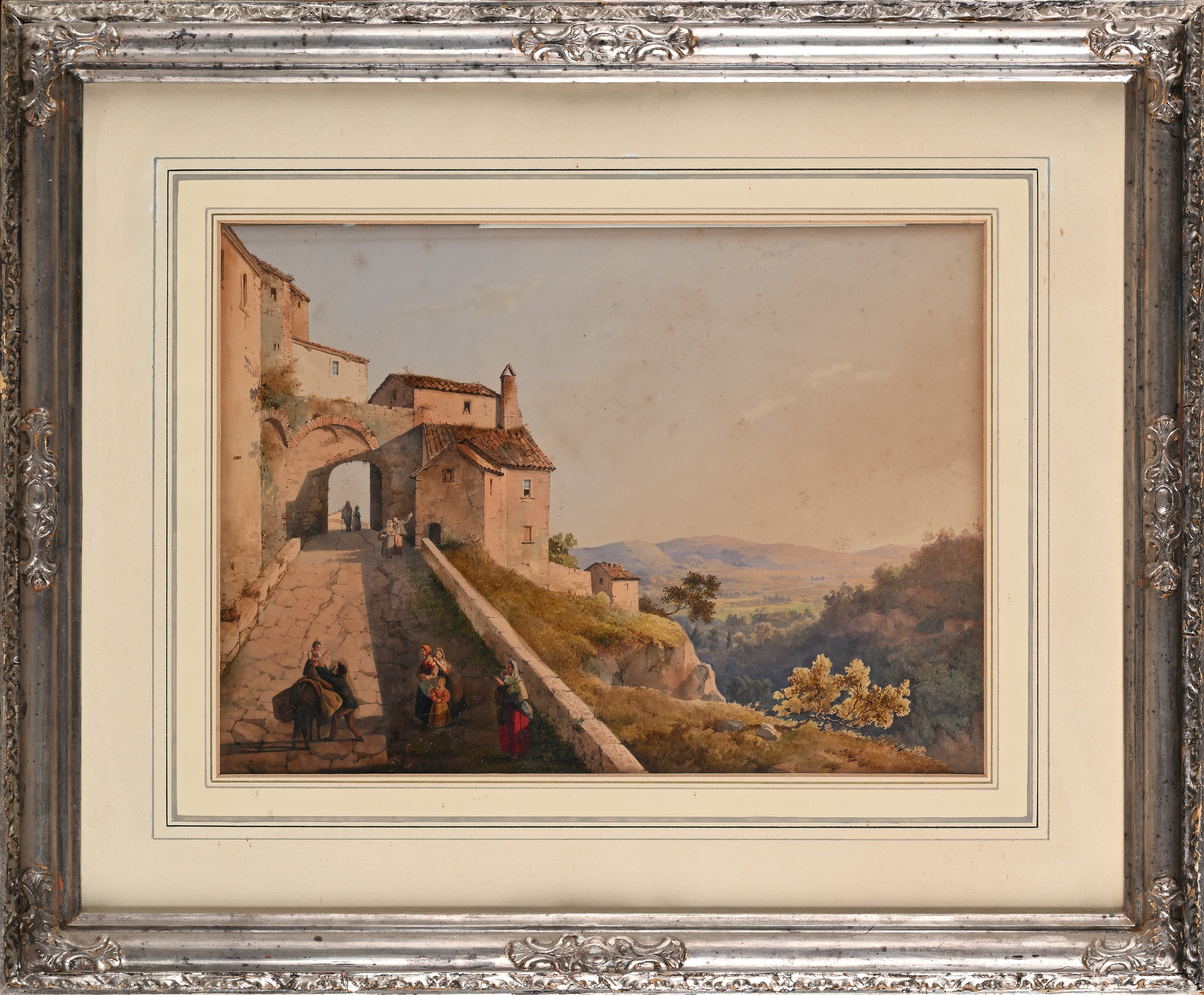 Scuola Italiana del XIX Secolo - Scorci di paese con figure