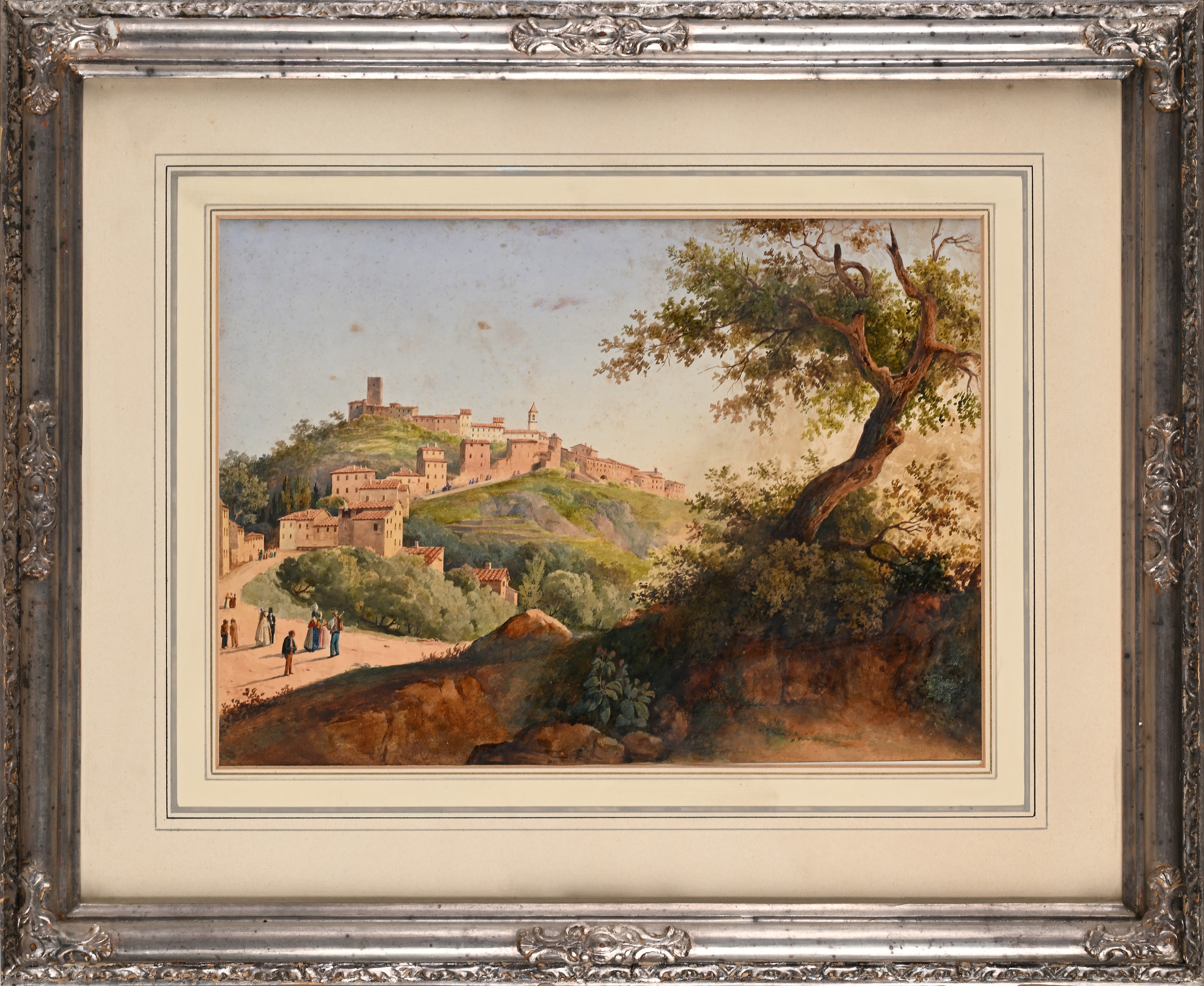 Scuola Italiana del XIX Secolo - Scorci di paese con figure