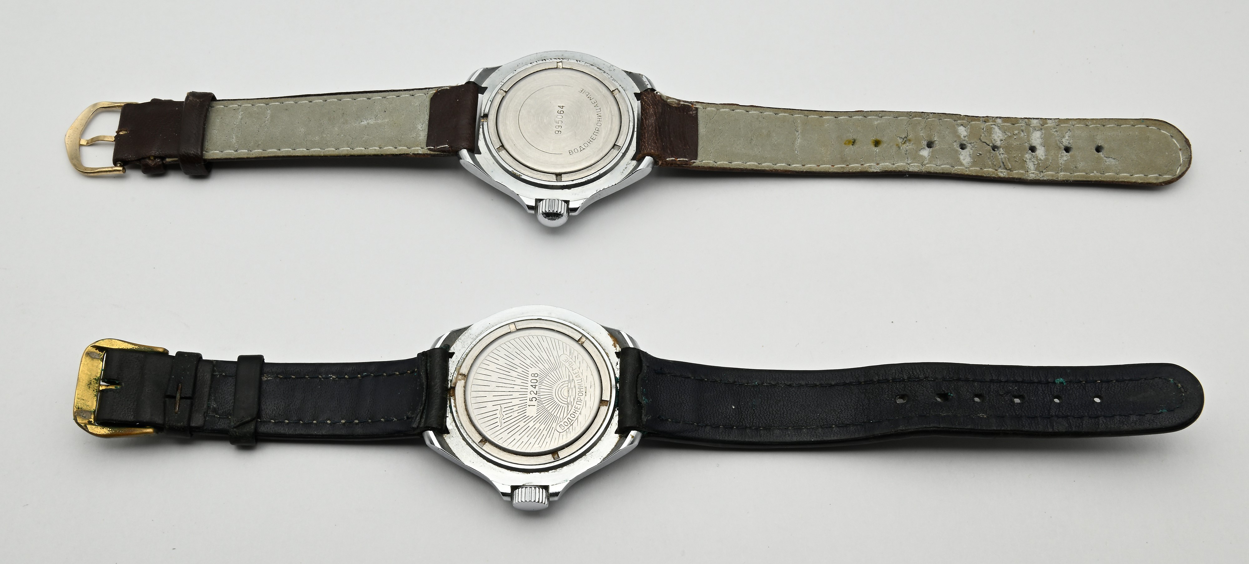 Vostok Komandirskie - 2 Orologi da polso a carica meccanica con datario da uomo in metallo cromat...