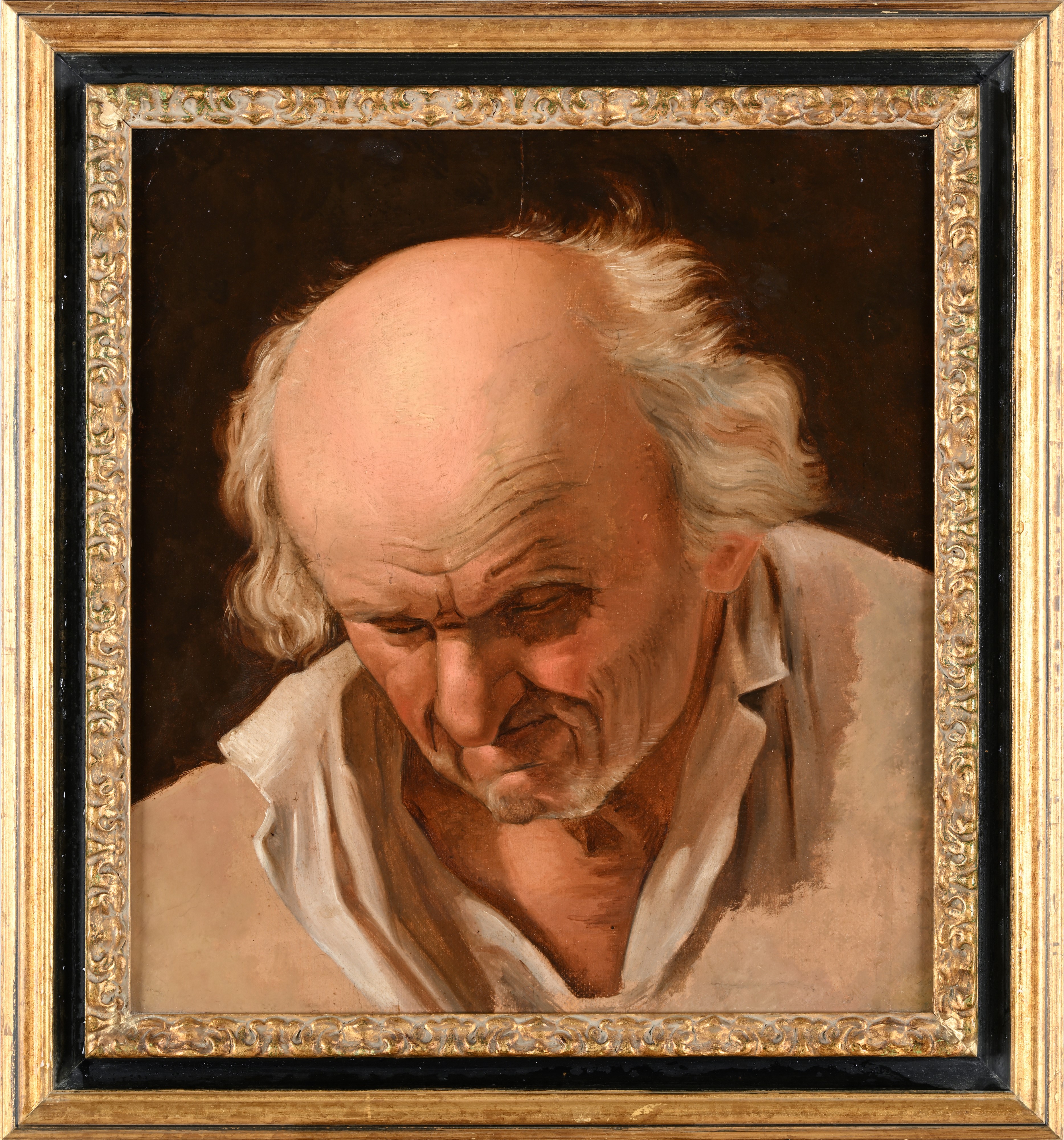 Pittore del XVII Secolo - Testa di vecchio, olio su tela