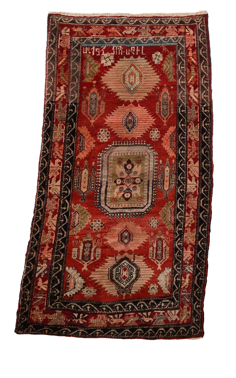 Tappeto caucasico Karabagh a medaglioni, Caucaso, inizi XX secolo