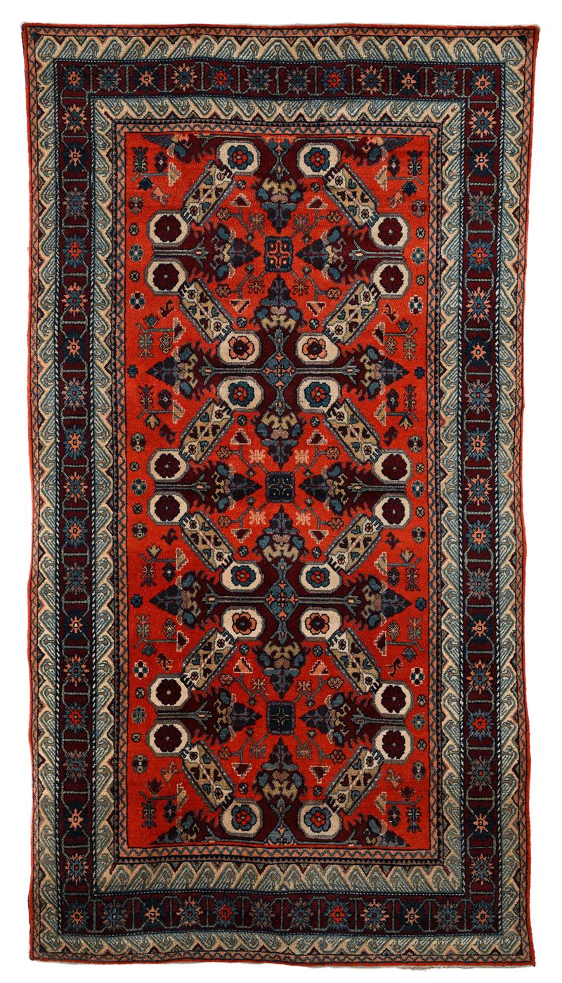 Tappeto caucasico a medaglioni, area Kazak, Caucaso, inizi XX secolo