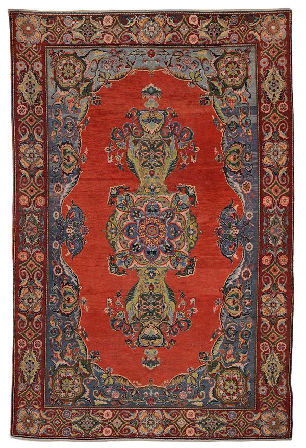 Tappeto persiano Kashan a medaglione floreale, Persia, inizi XX secolo