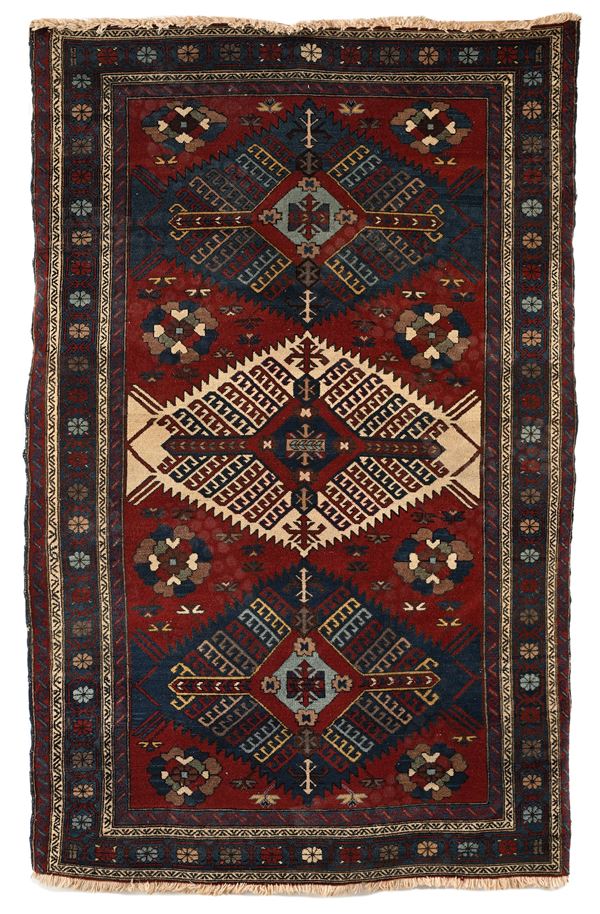 Tappeto caucasico Kazak a tre medaglioni, Caucaso, inizi XX secolo