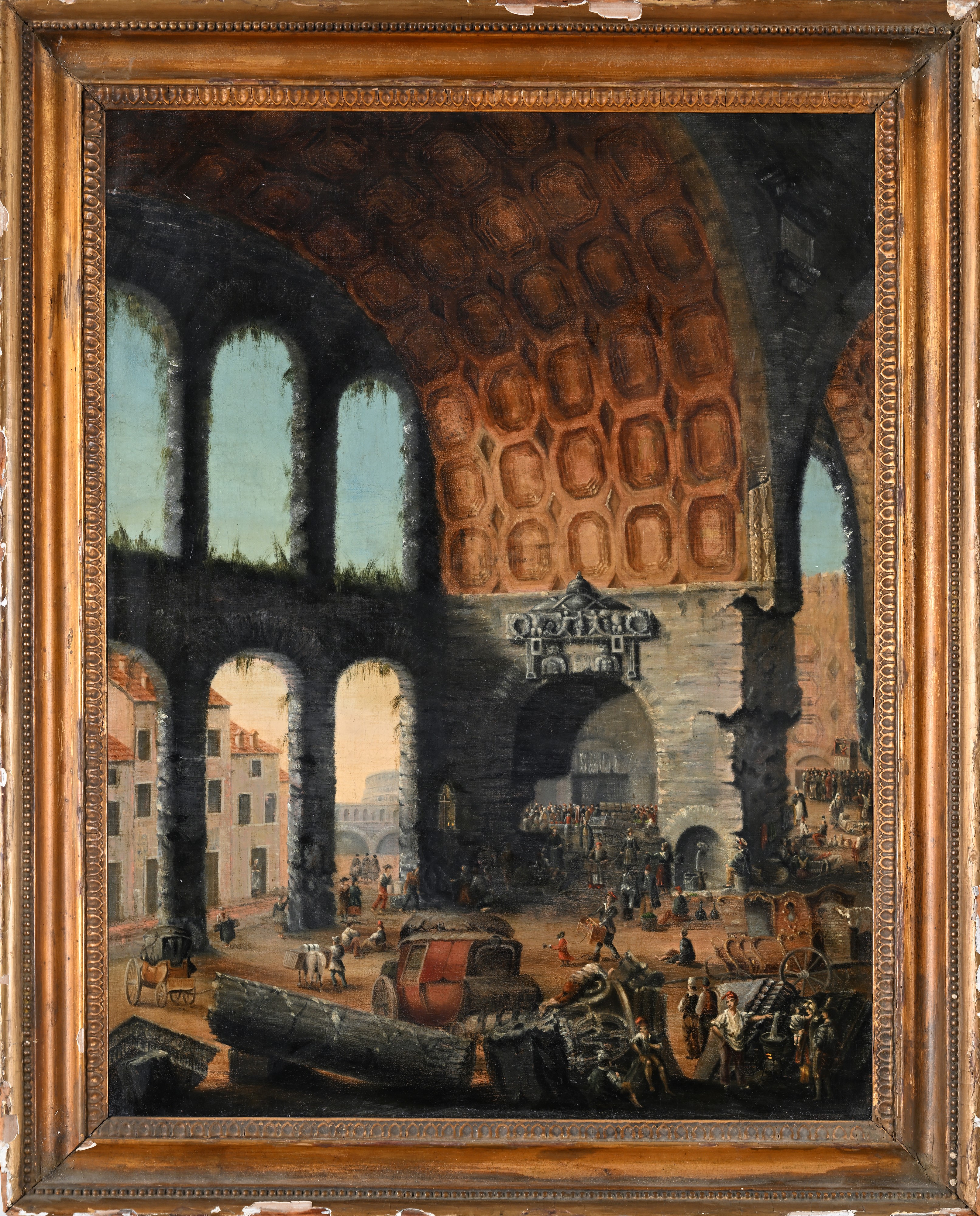 Pittore Romano del XVIII Secolo - Veduta del Tablino della Domus Aurea, già detto “Tempio della P...