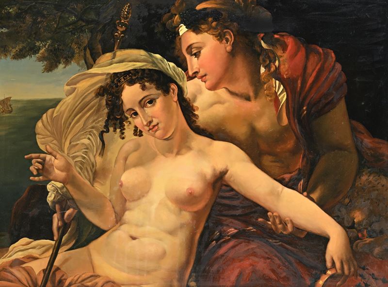 Scuola Francese del XIX Secolo - Bacco e Arianna, olio su tela